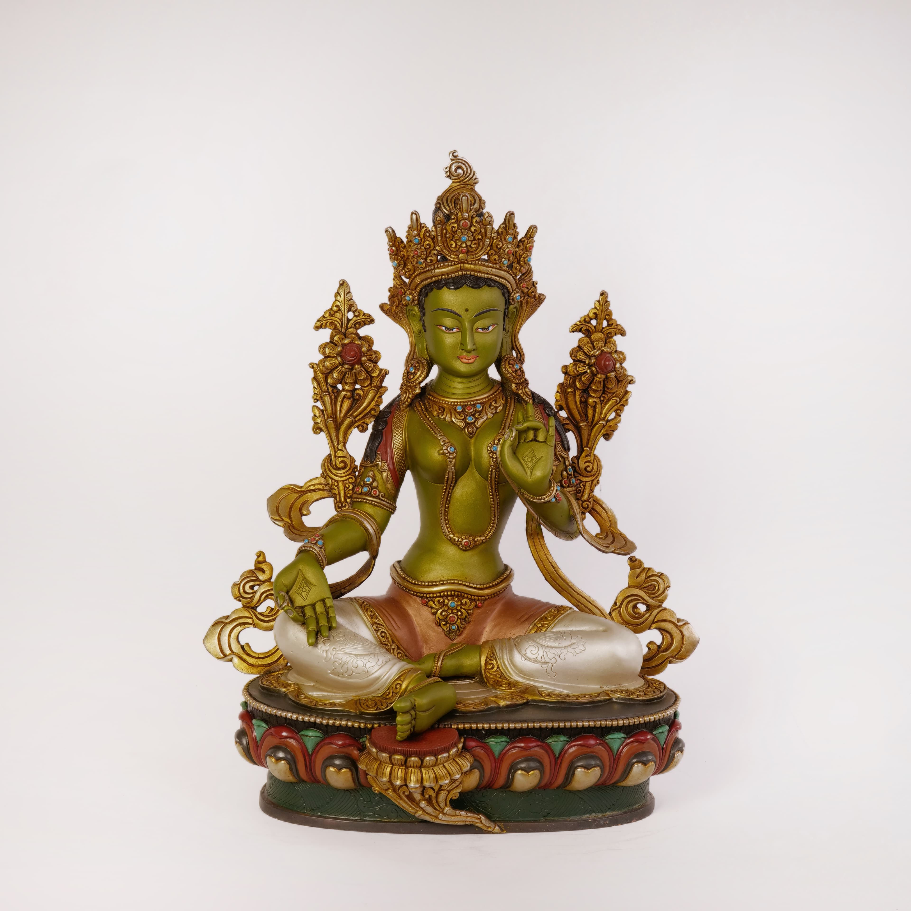 Green Tara with Color, Stone (Medium)