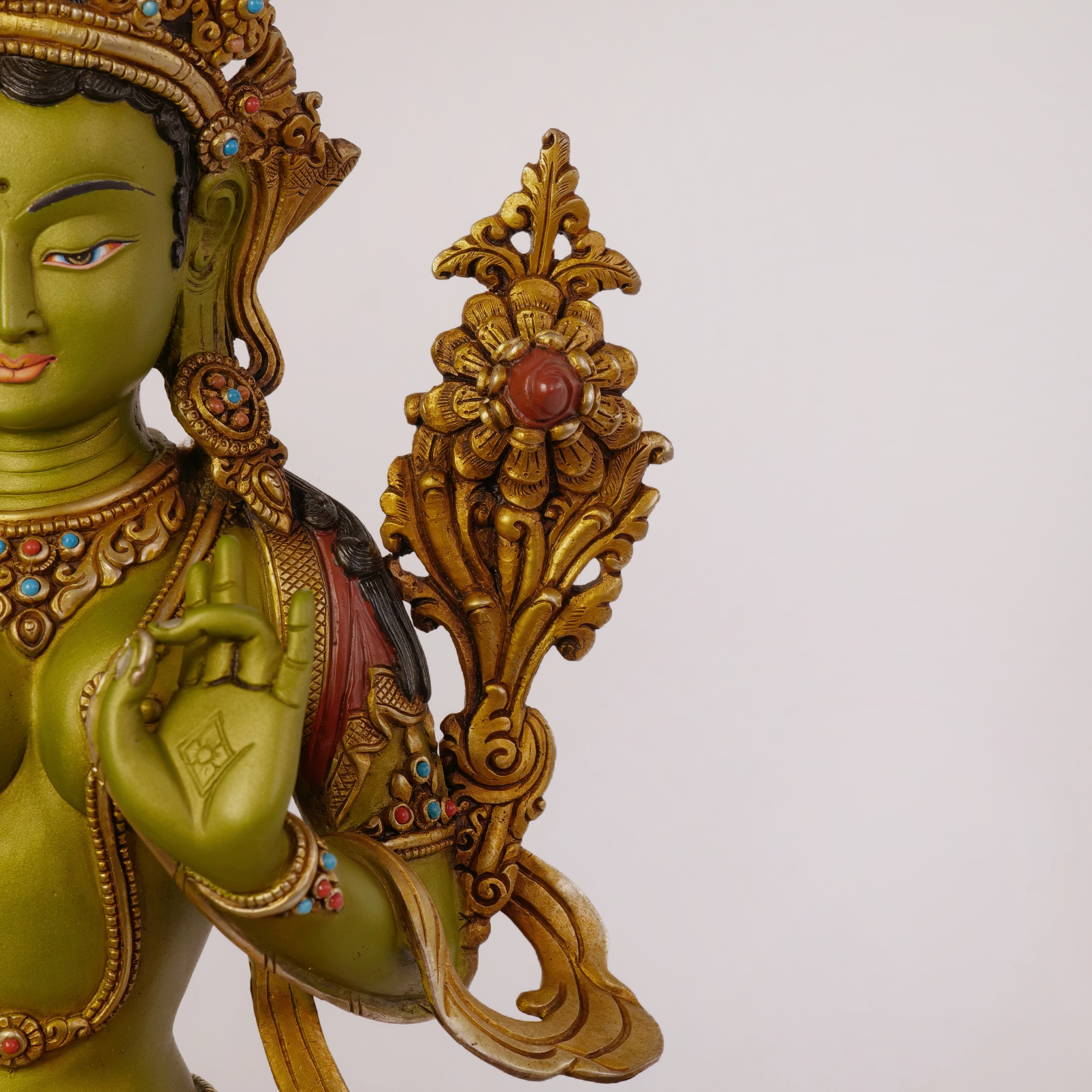 Green Tara with Color, Stone (Medium) 7