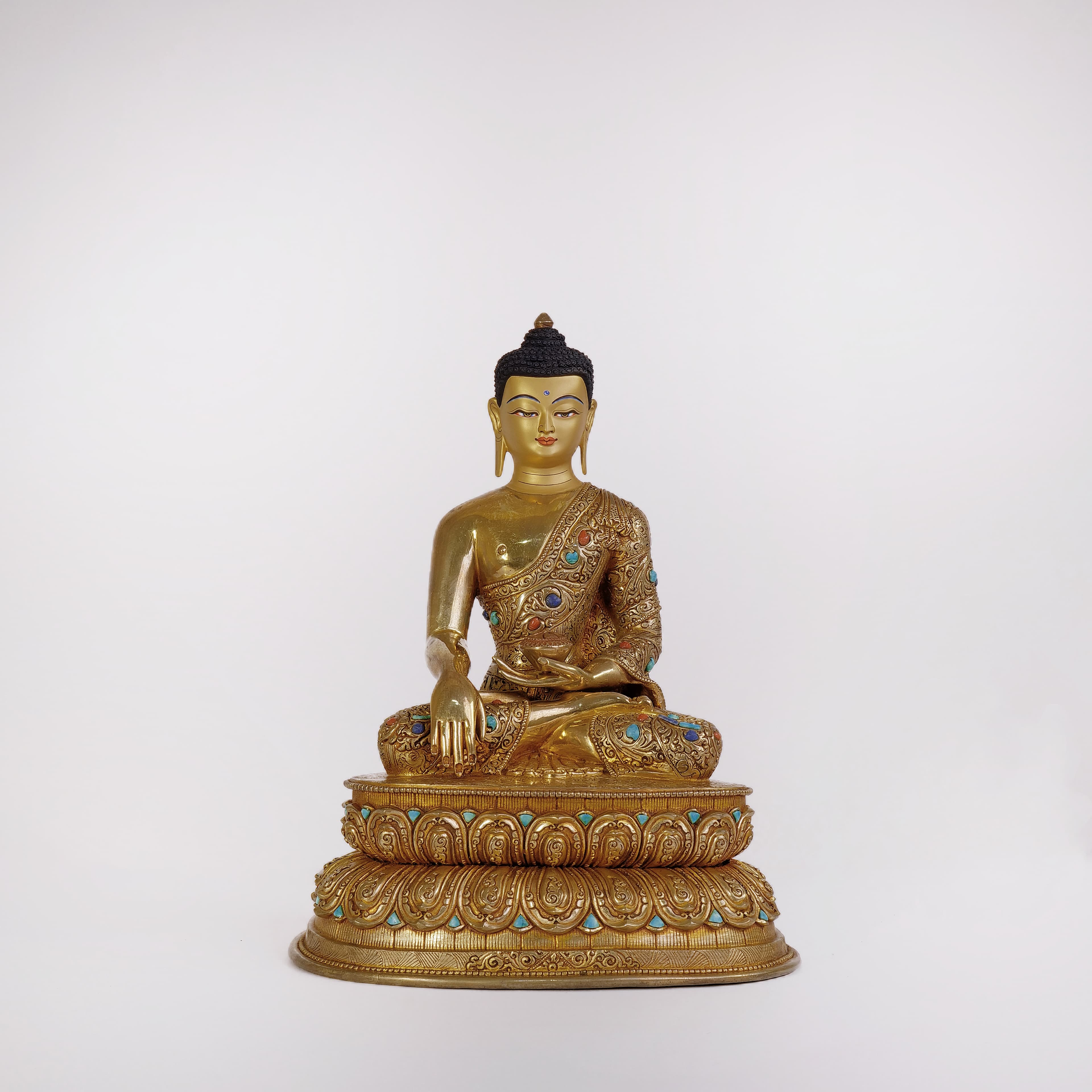 Shakyamuni Buddha with stone (Medium)