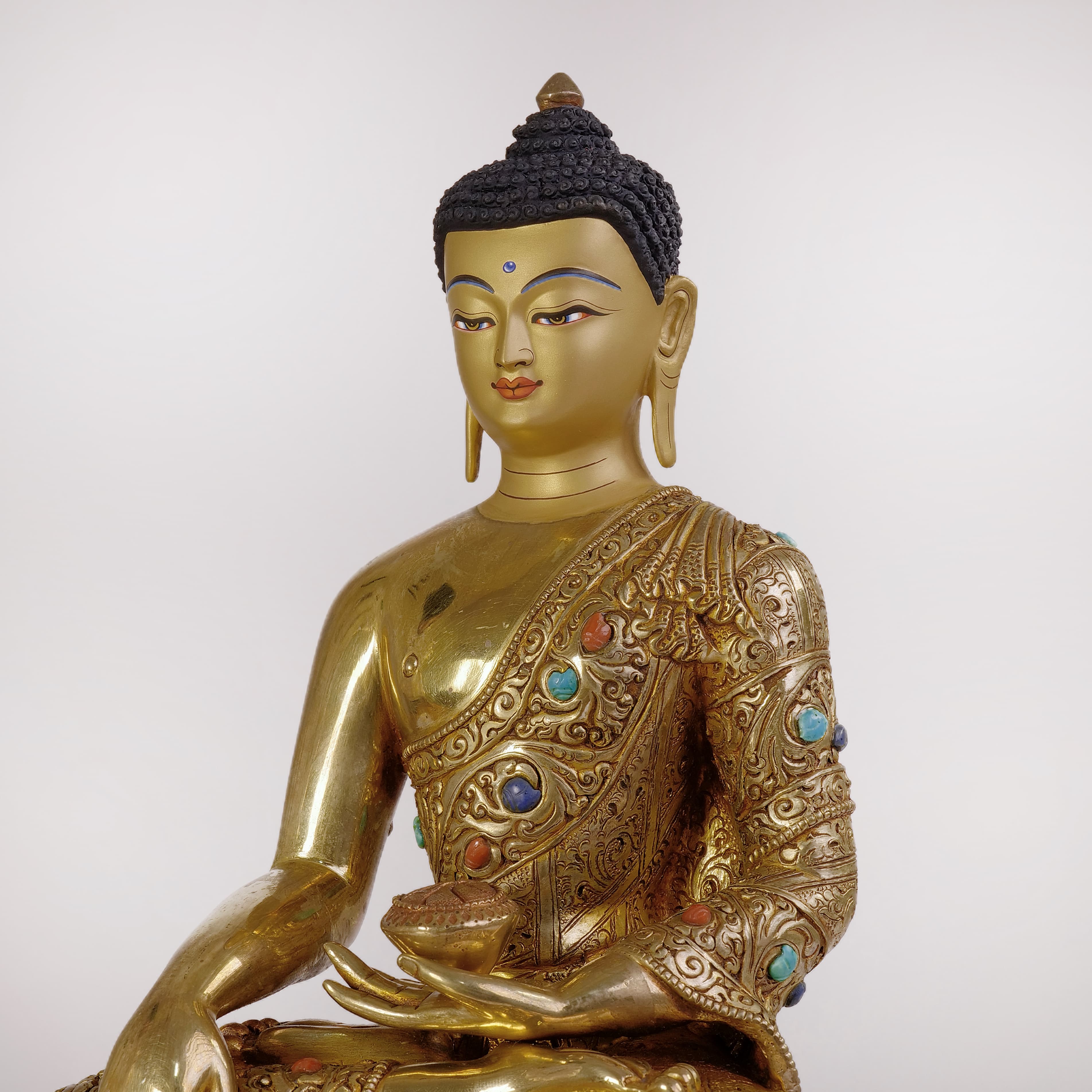 Shakyamuni Buddha with stone (Medium) 4