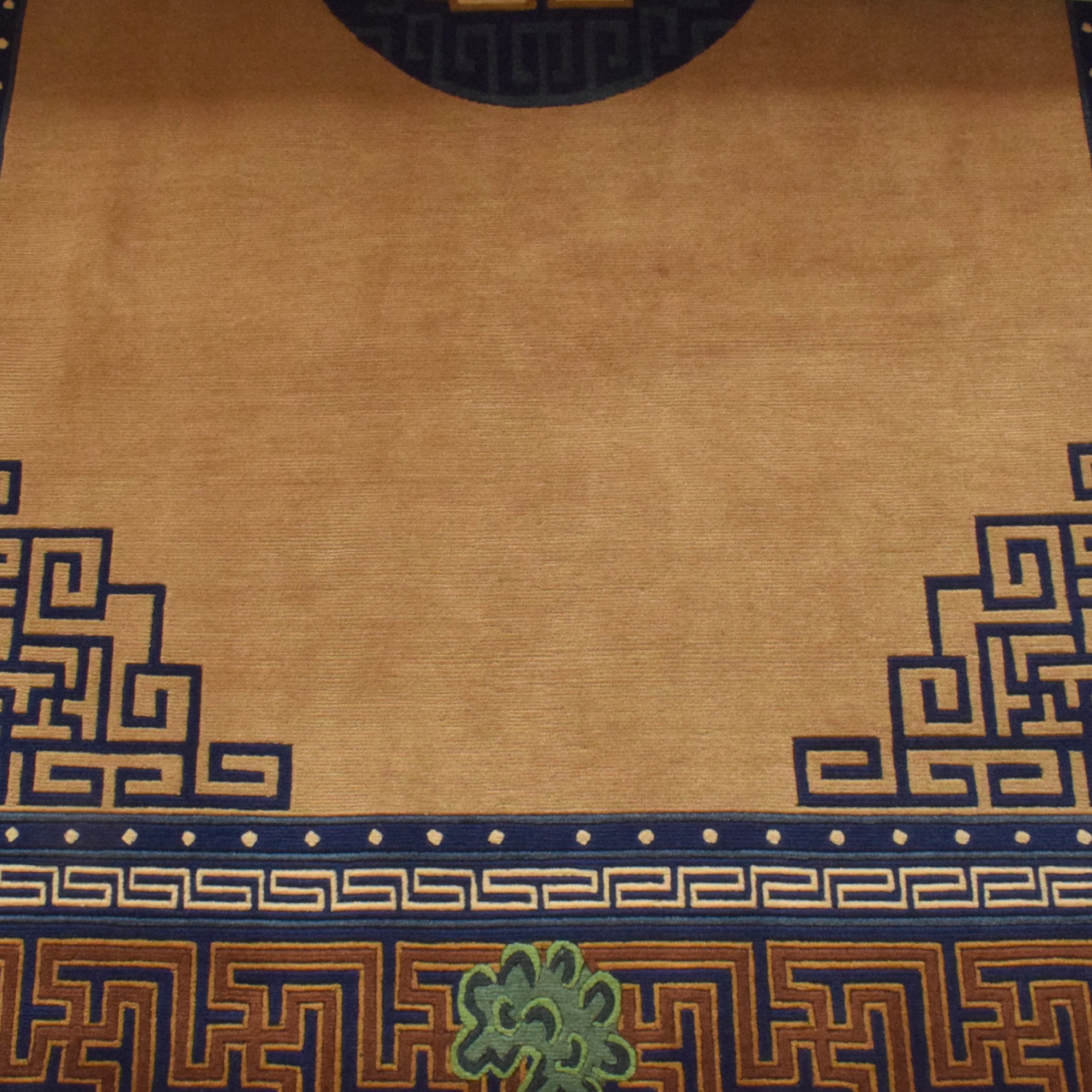 Beige & Blue Traditional Geometric Pattern 3