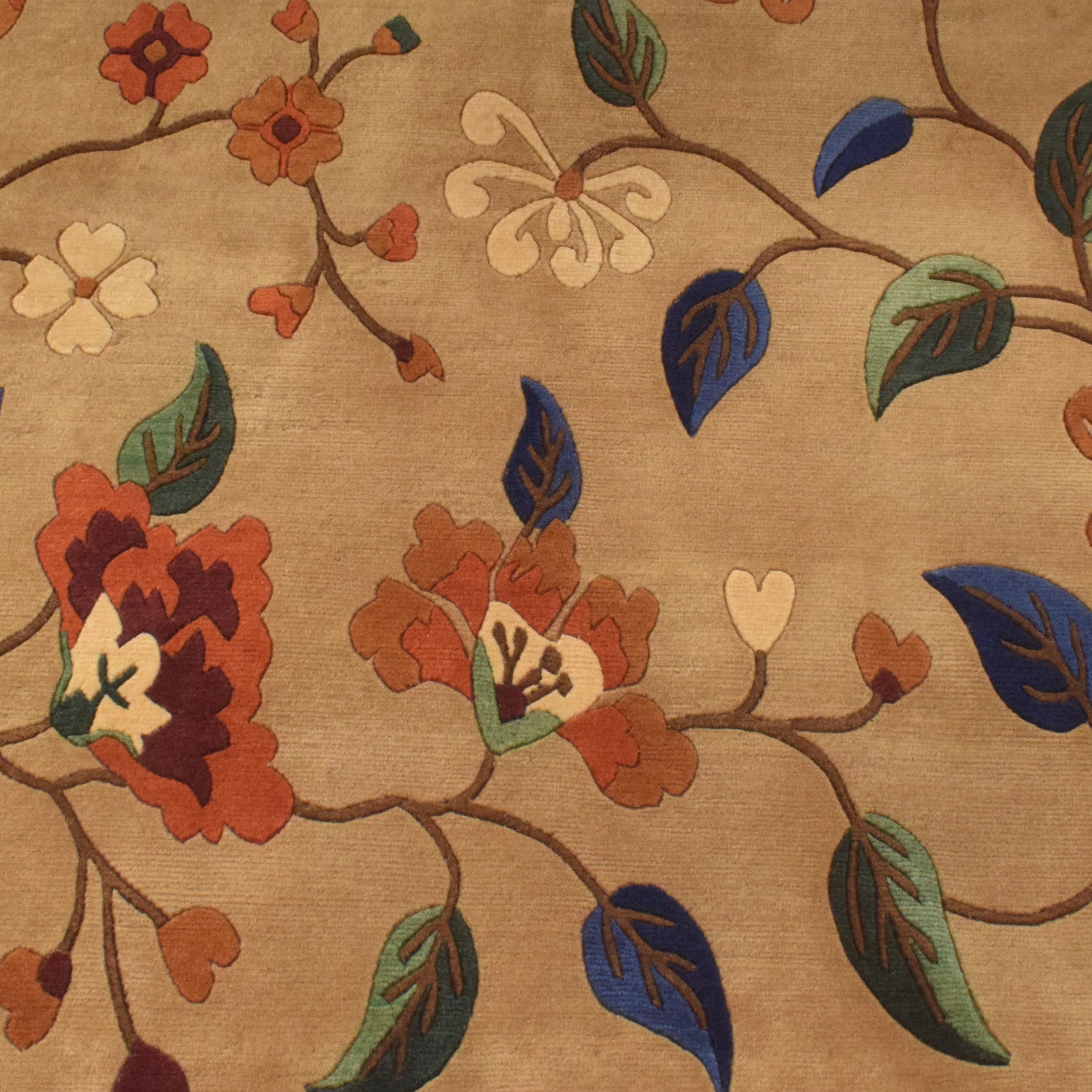 Nepal Tibetan Floral Vine Wool Carpet 2