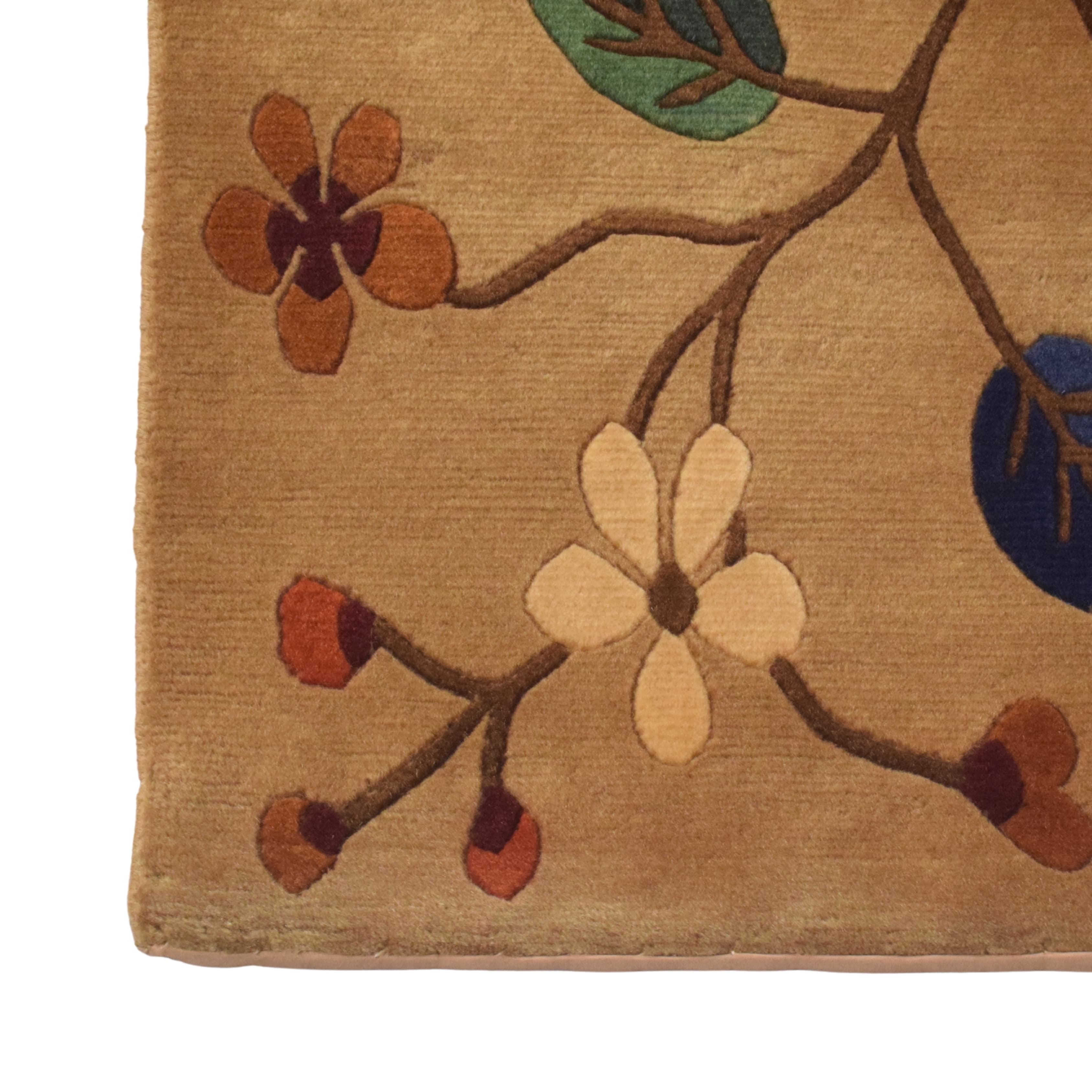 Nepal Tibetan Floral Vine Wool Carpet 3