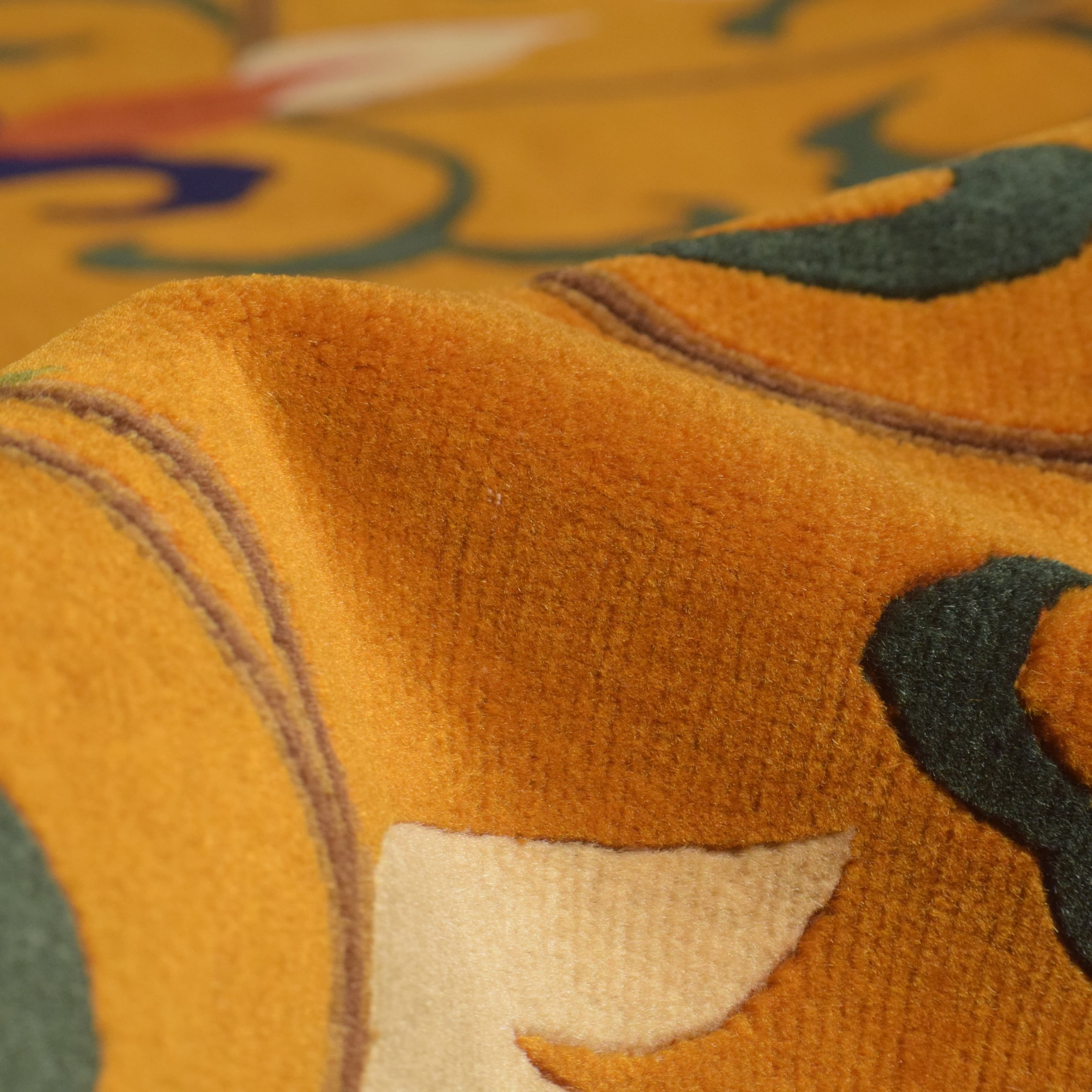 Handmade Nepal Tibetan Wool Carpet – Golden Lotus Floral Vine Design 5