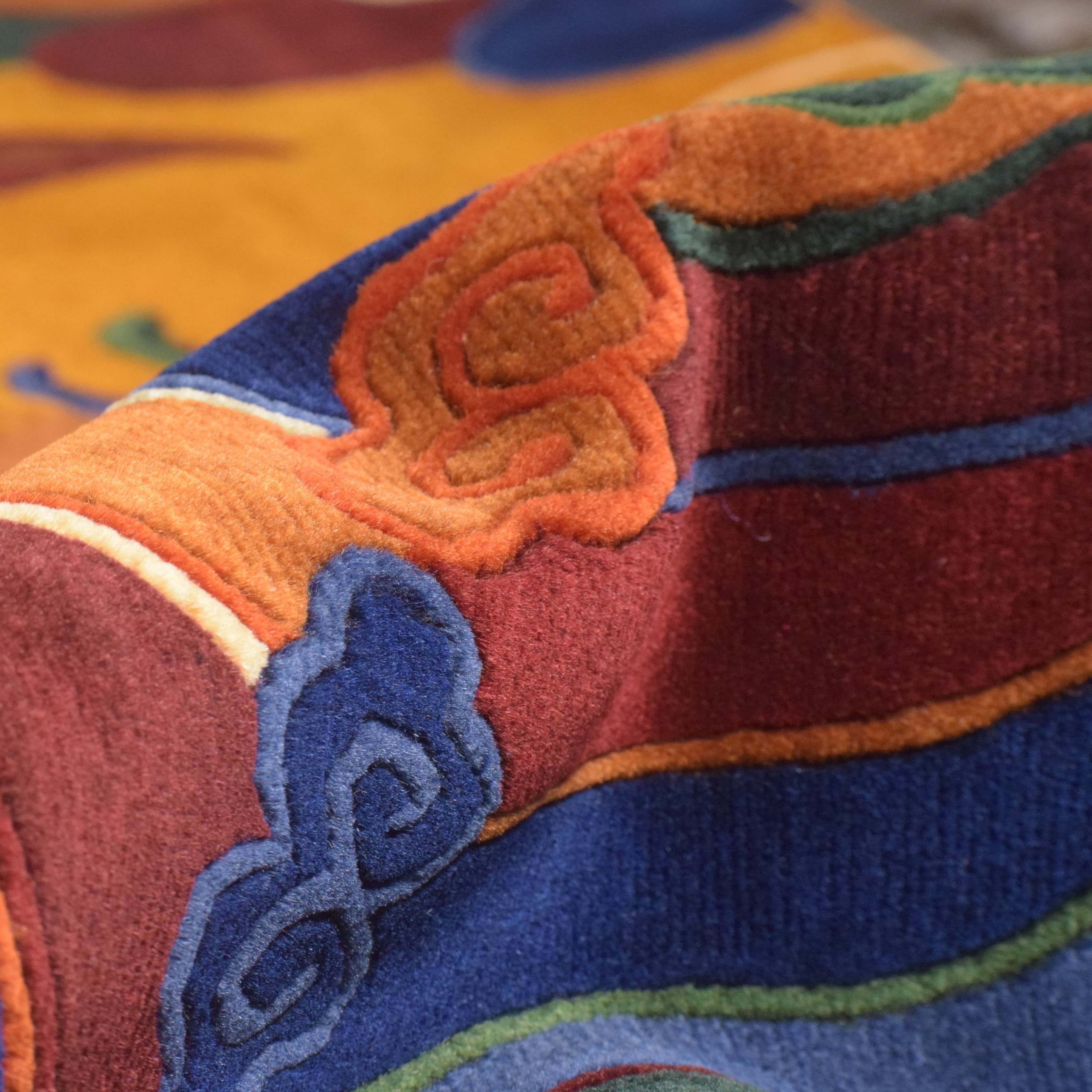 Handmade Nepal Tibetan Wool Carpet – Golden Tree of Life Floral Design 4