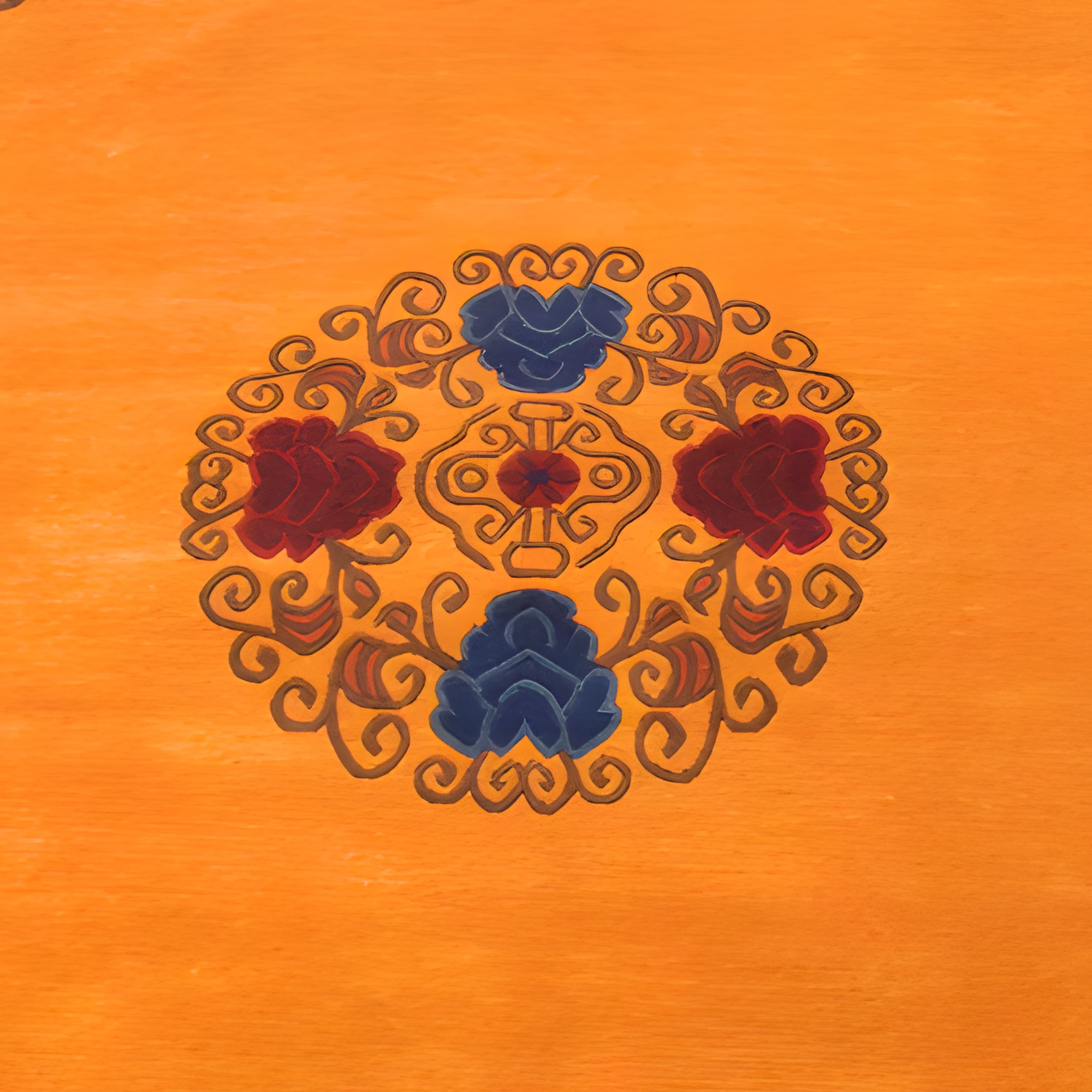 Golden Heritage Floral Border Rug 5