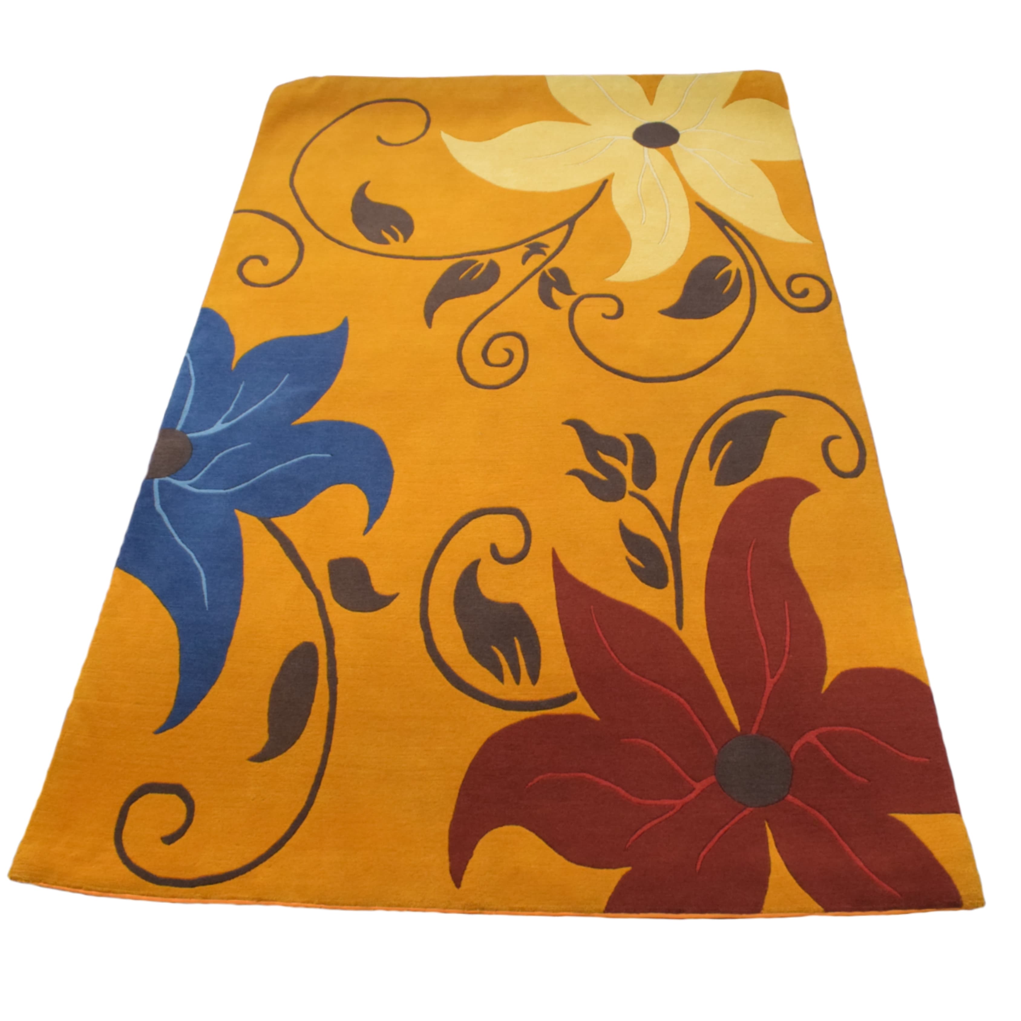 Golden Bloom Floral Rug