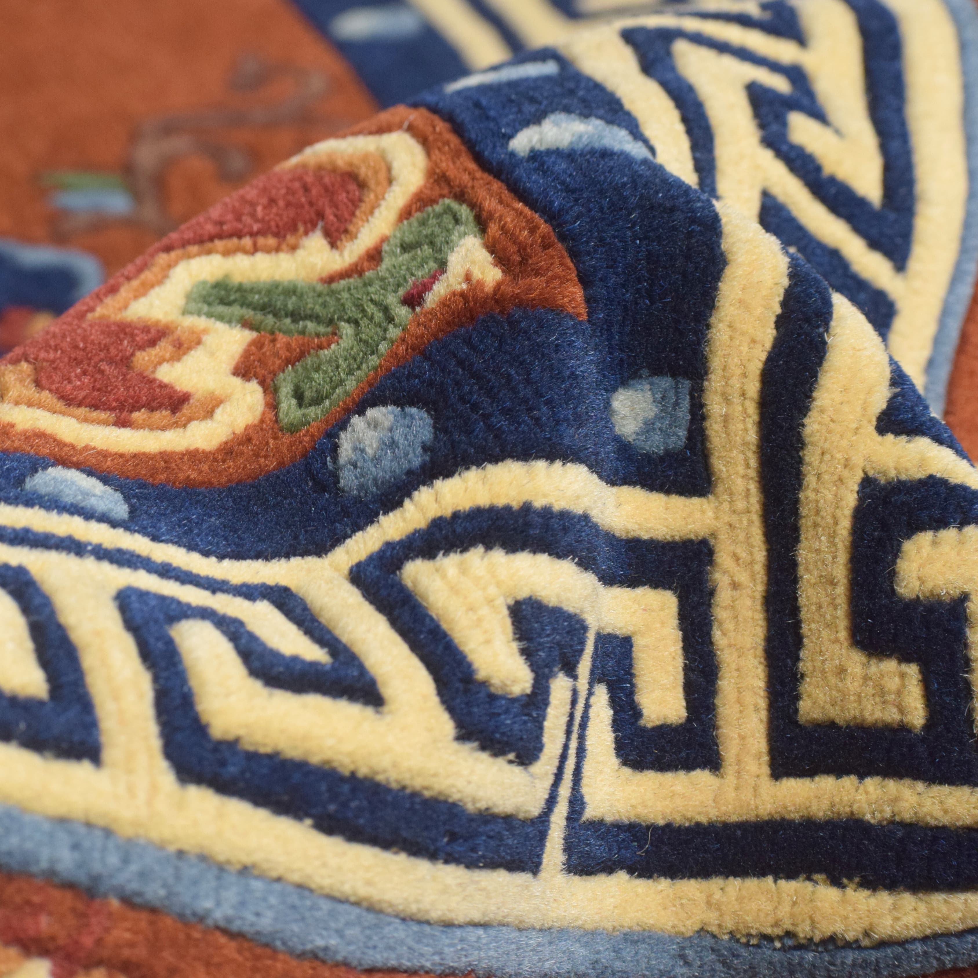 Tibetan Floral Border Handmade Carpet 4
