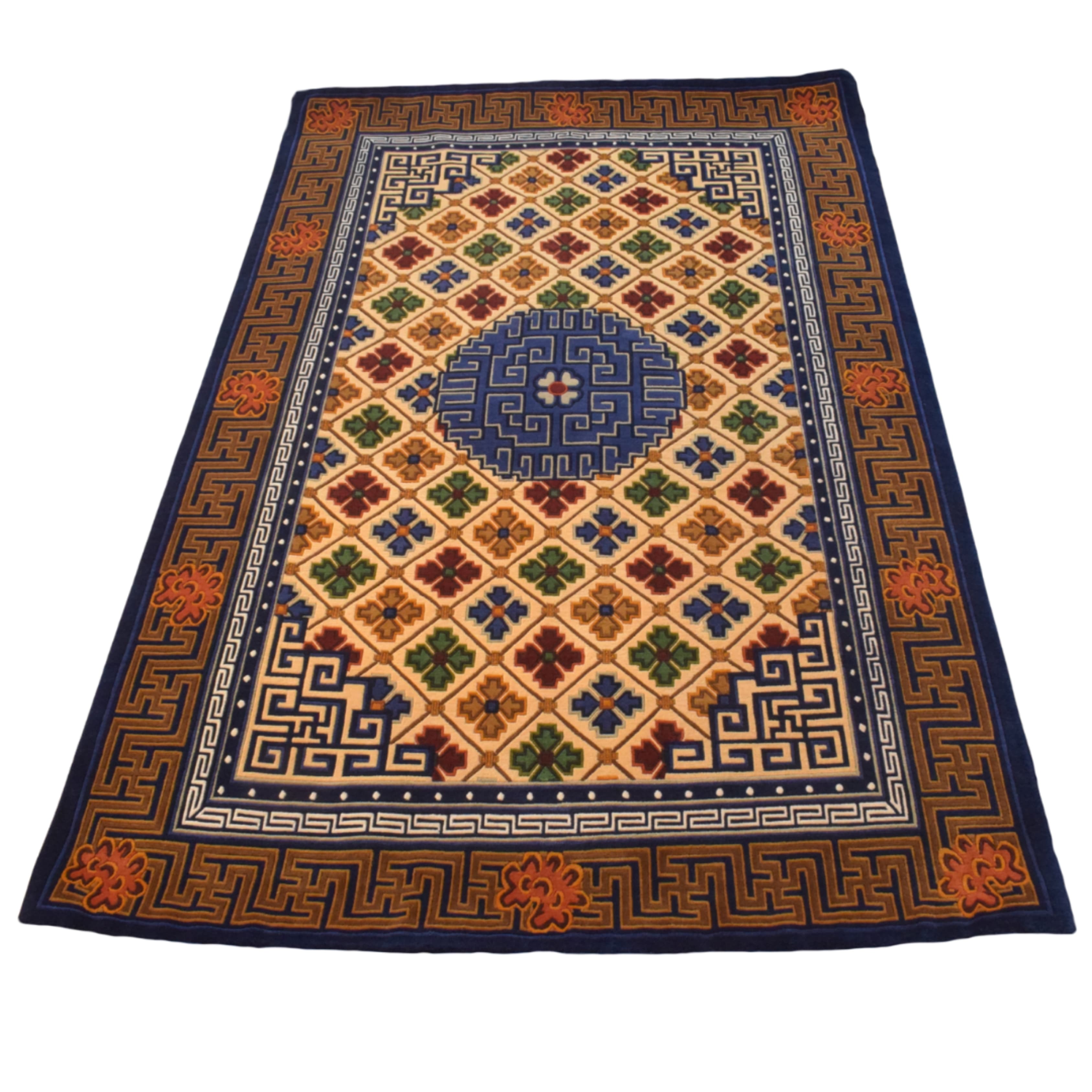Tibetan Mosaic Pattern Handmade Carpet