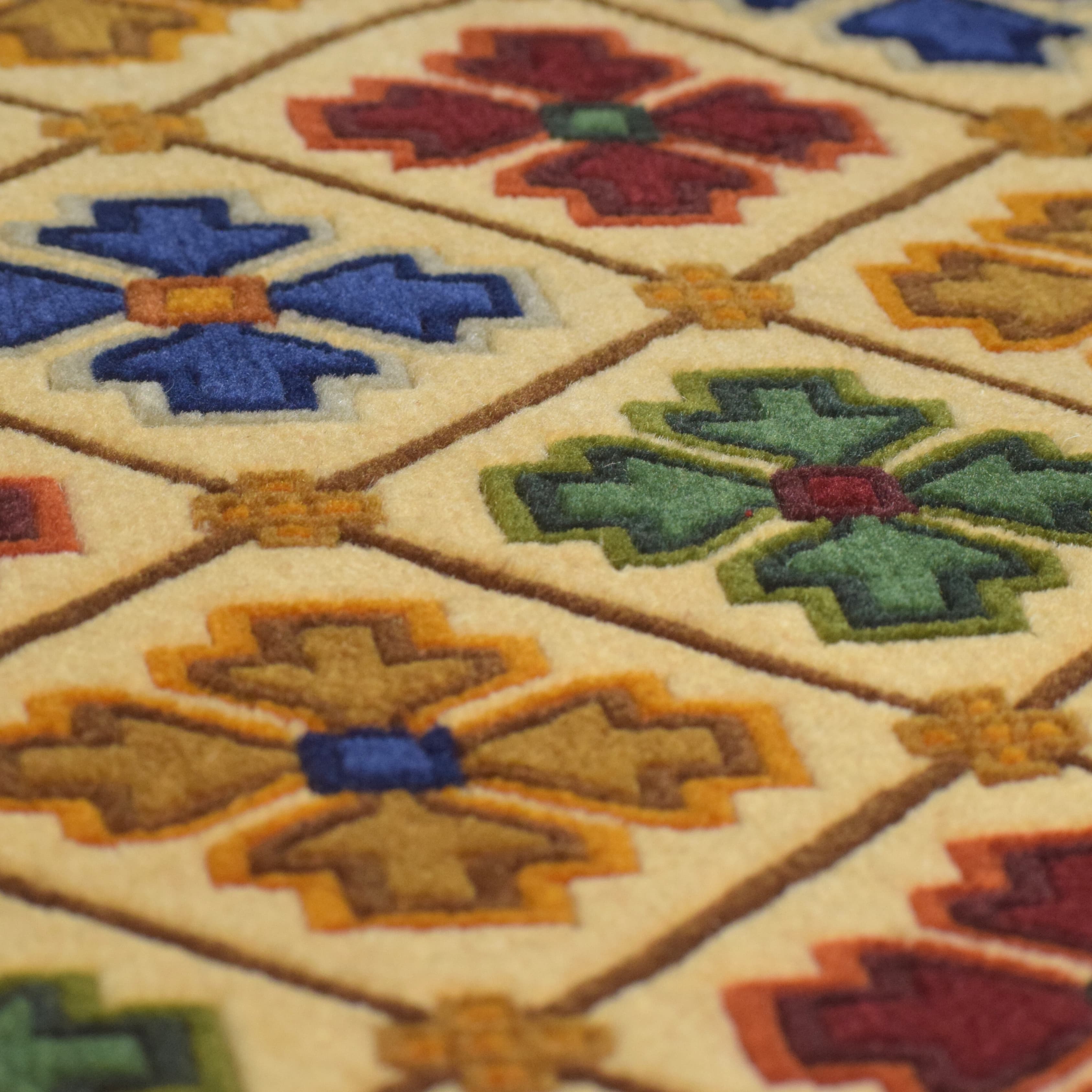 Tibetan Mosaic Pattern Handmade Carpet 3