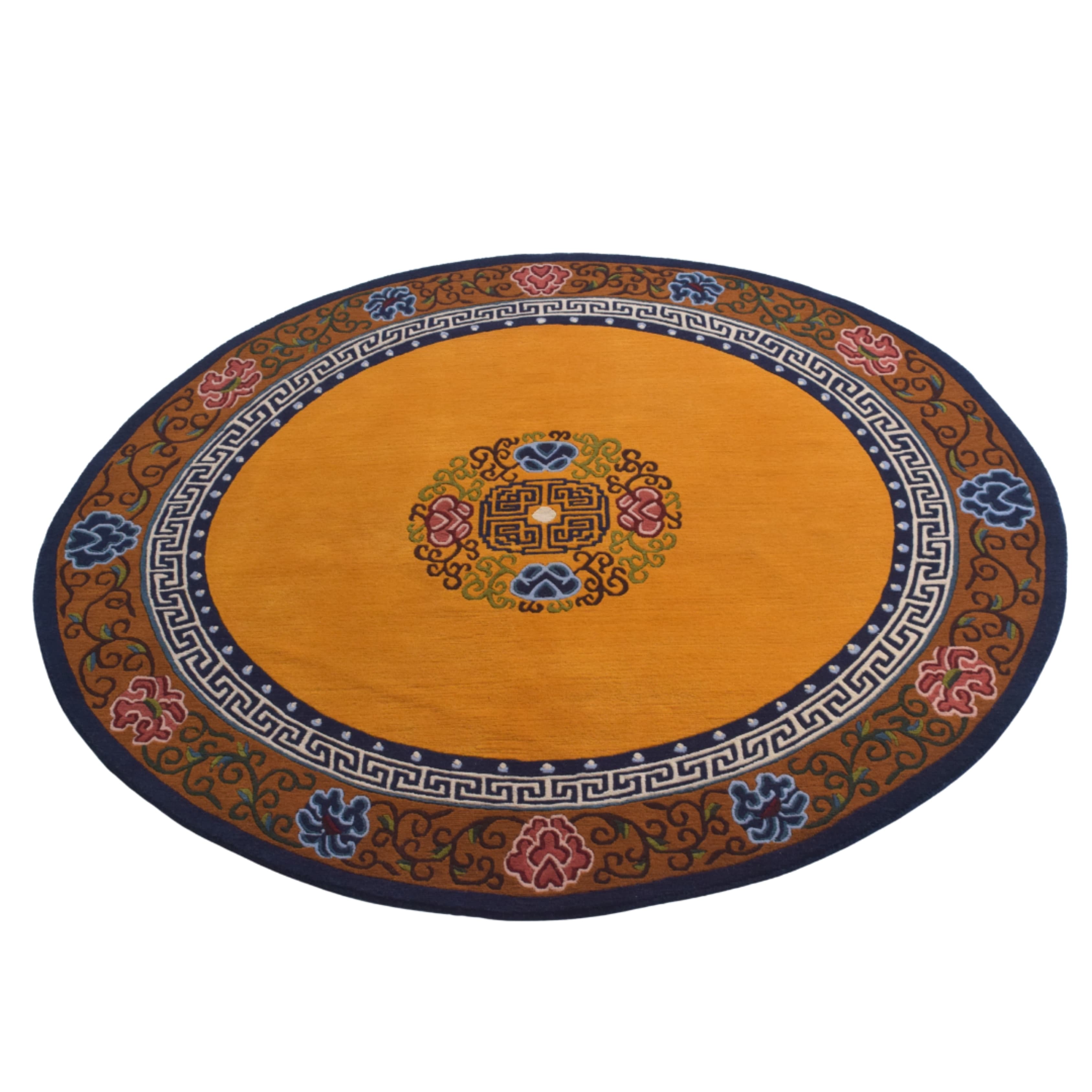 Round Tibetan Style Medallion Carpet